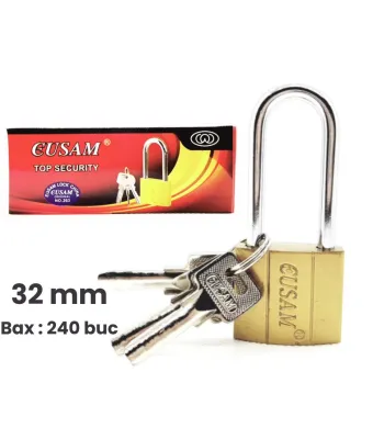 Lacat engros lung Eusam 38 mm Top Security din otel, cu 3 chei, 240 /bax