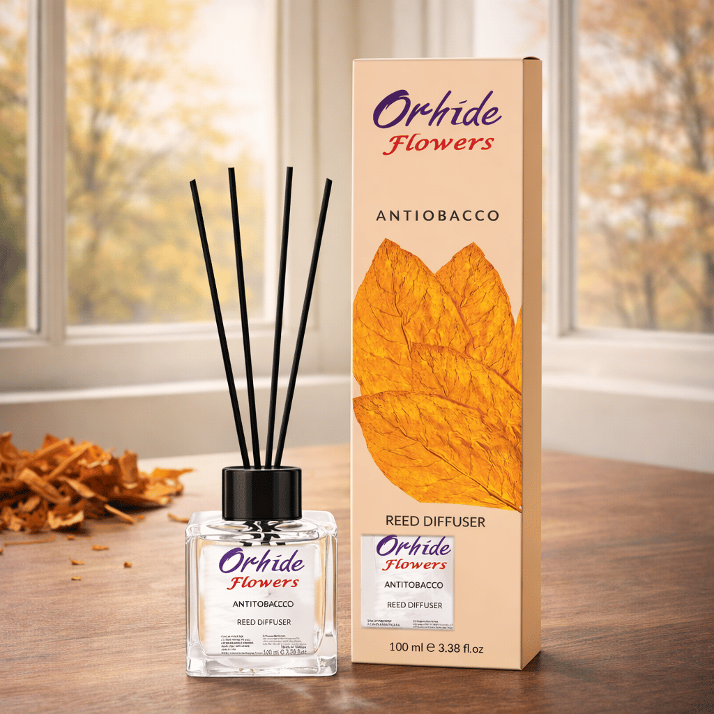 Odorizant de camera cu betisoare, Orhide Flowers, Antitobacco,  100ml