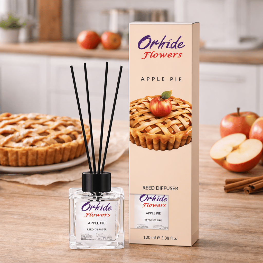 Odorizant de camera cu betisoare, Orhide Flowers, Apple Pie,  100ml