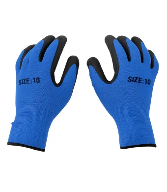Manusi de lucru textil cauciucate albastre, set 12