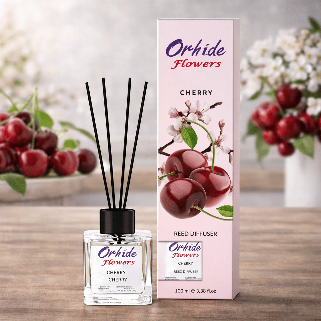 Odorizant de camera cu betisoare, Orhide Flowers, Cirese, 100ml