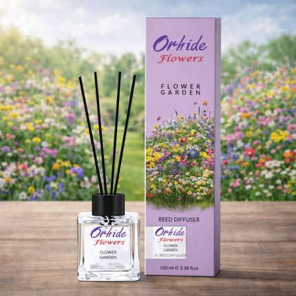 Odorizant de camera cu betisoare, Orhide Flowers, Flower Garden, 100ml