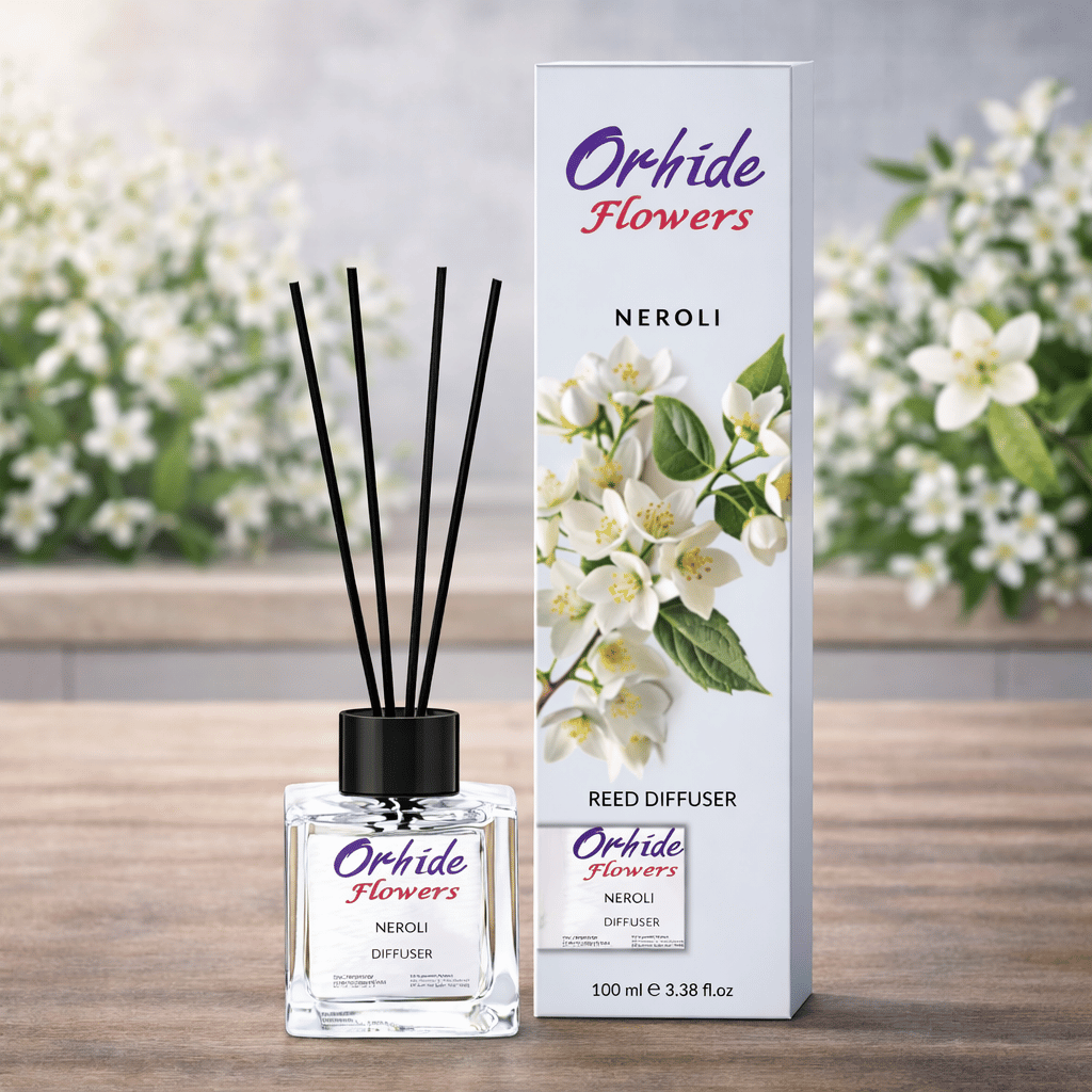 Odorizant de camera cu betisoare, Orhide Flowers, Neroli, 100ml