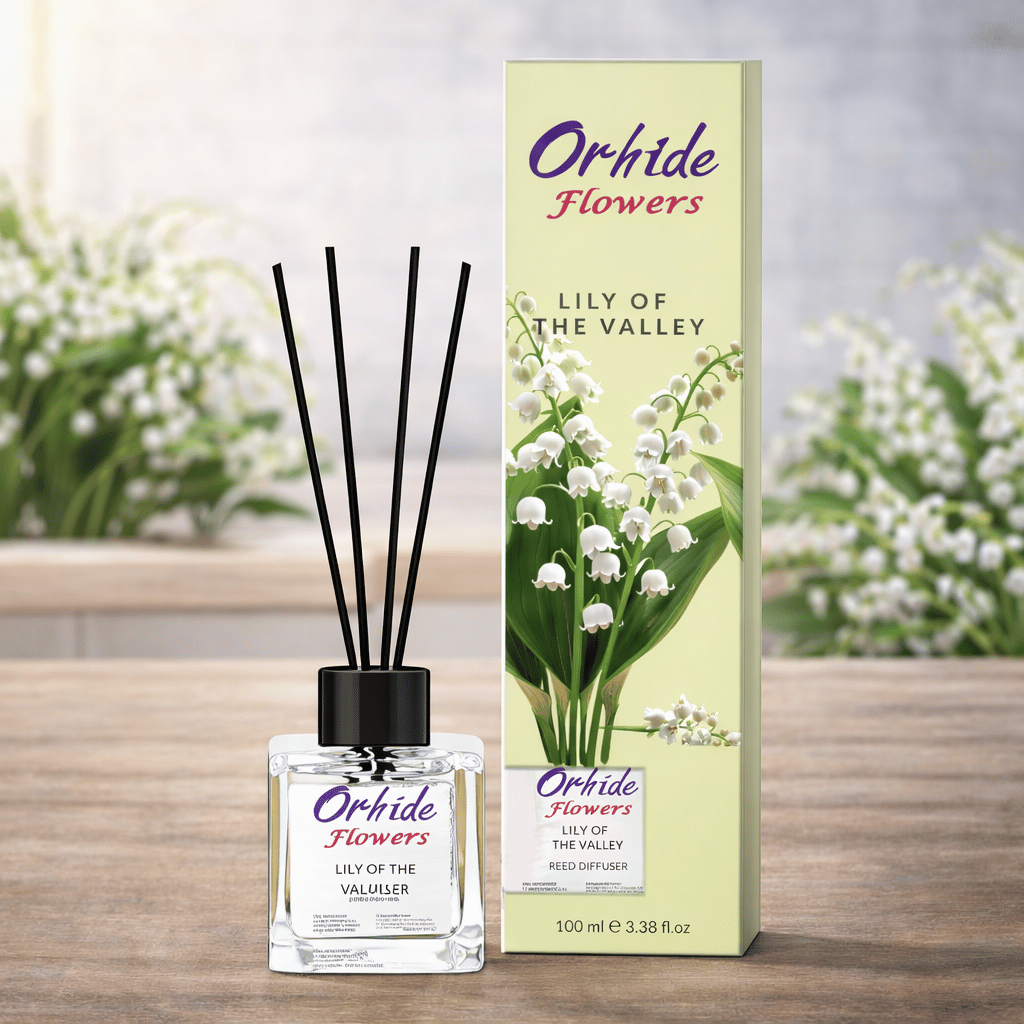Odorizant de camera cu betisoare, Orhide Flowers, Lily of the Valley, 100ml
