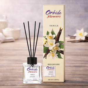 Odorizant de camera cu betisoare, Orhide Flowers, Vanila, 100ml