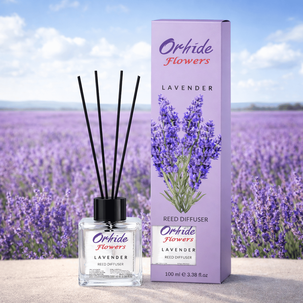 Odorizant de camera cu betisoare, Orhide Flowers, Lavanda, 100ml