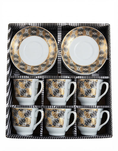 Set de cesti din ceramica 180ml 6cesti +6 farfuriute cantiate in bax 12 set.Comanda minima 2 buc
