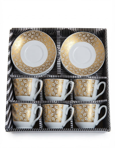 Set de cesti din ceramica 180ml 6cesti +6 farfuriute cantiate in bax 12 set.Comanda minima 2 buc