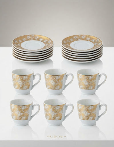 Set de cesti din ceramica 180ml 6cesti +6 farfuriute cantiate in bax 12 set.Comanda minima 2 buc