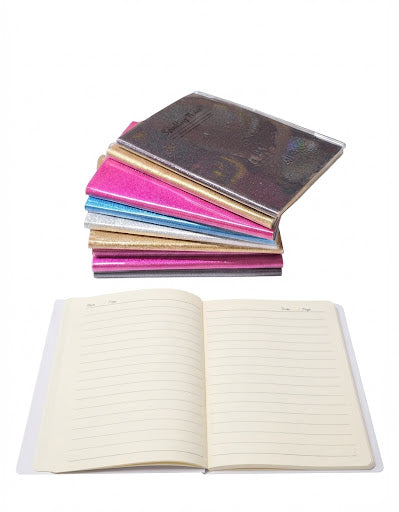 Agenda cu sclipici 6 pcs pe set / 10 set pe bax.Comanda minima 6 buc