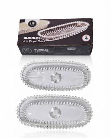Set 2 platouri ovale din sticla transparenta 18*8 cm  36 pcs pe bax.Comanda minima 6 bucComanda minima 6 buc