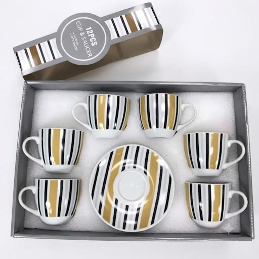 Set de cesti din ceramica 180ml 6cesti +6 farfuriuteSet de cesti din ceramica 180ml 6cesti +6 farfuriute  cantiate in bax 12 set.Comanda minima 2 buc