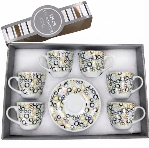 Set de cesti din ceramica 180ml 6cesti +6 farfuriuteSet de cesti din ceramica 180ml 6cesti +6 farfuriute  cantiate in bax 12 set.Comanda minima 2 buc