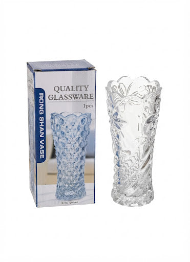 Set 36 Vaze din Sticlă Transparentă, Model Elegant, 8 × 6 × 17 cm 36 pcs pe bax.Comanda minima 2 buc