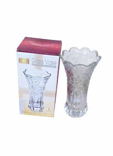 Set 36 Vaze din Sticlă Transparentă, Model Elegant, 8 × 6 × 17 cm 36 pcs pe bax.Comanda minima 2 buc
