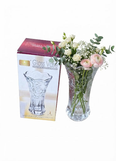 Set 36 Vaze din Sticlă Transparentă, Model Elegant, 8 × 6 × 17 cm 36 pcs pe bax.Comanda minima 2 buc