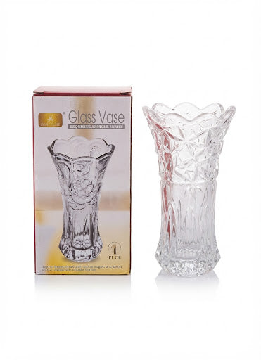 Set 36 Vaze din Sticlă Transparentă, Model Elegant, 8 × 6 × 17 cm 36 pcs pe bax.Comanda minima 2 buc