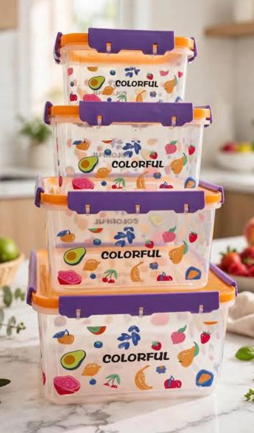Caserole cu capac 5 pcs pe set din plastic