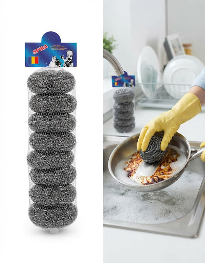 Set 10 Bureți Metalici pentru Vase, Spirală din Sârmă 200 pcs pe bax.Comanda minima 5 buc