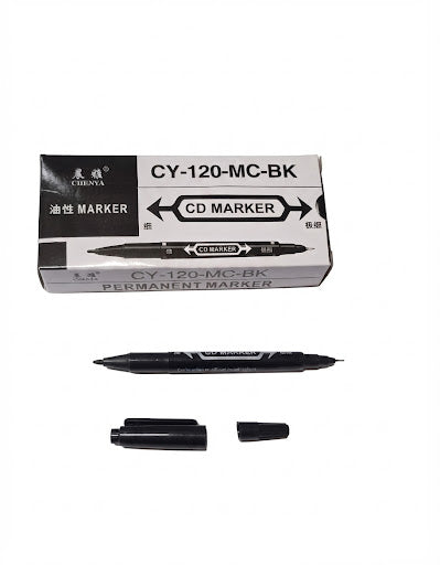 Marker permanent pentru cd negru 10 pcs pe set  2100 pcs pe bax.Comanda minima 10 buc
