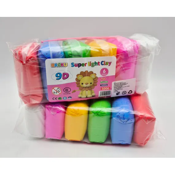 Set Plastilină Ușoară Aerata  – Modelaj Creativ pentru Copii 60 pcs pe bax.Comanda minima 10 buc