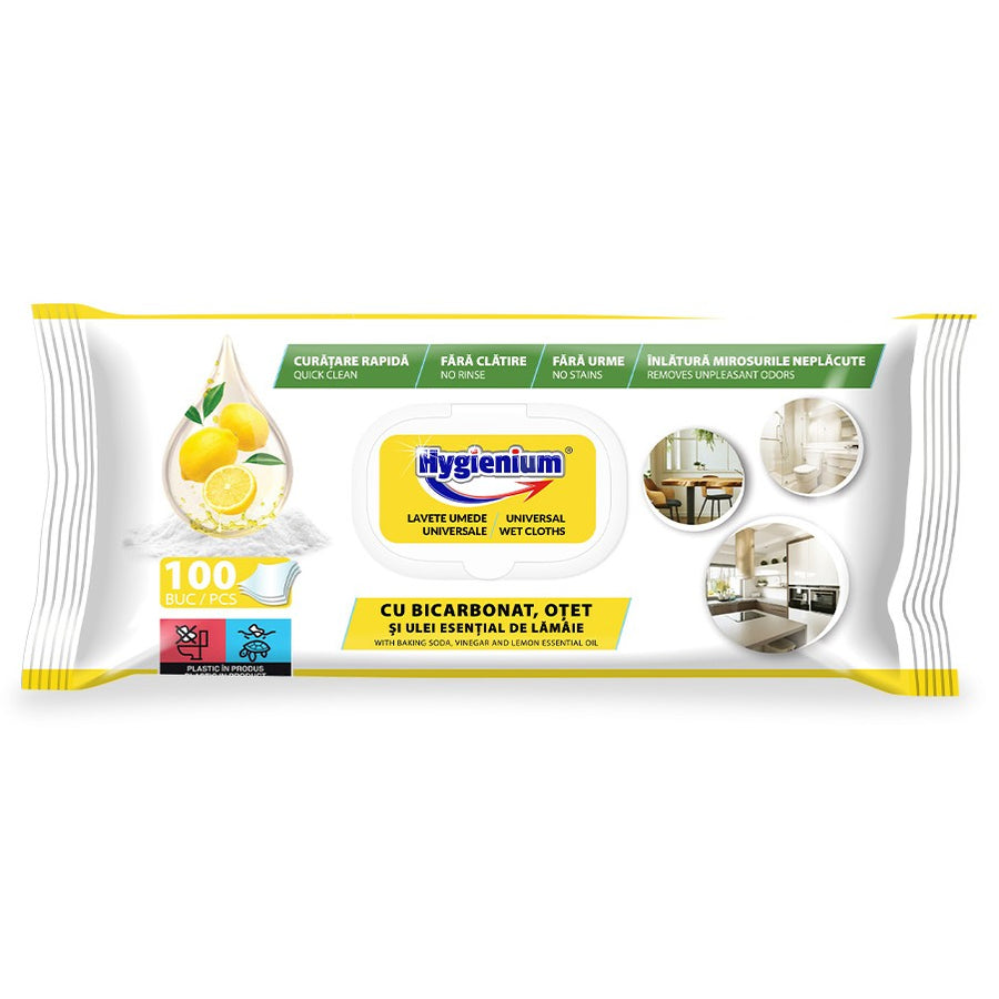 Șervețele Umede cu Oțet si Lamaie 100 Bucăți, Pentru Curățare 6 pcs pe bax.Comanda minima 6 buc