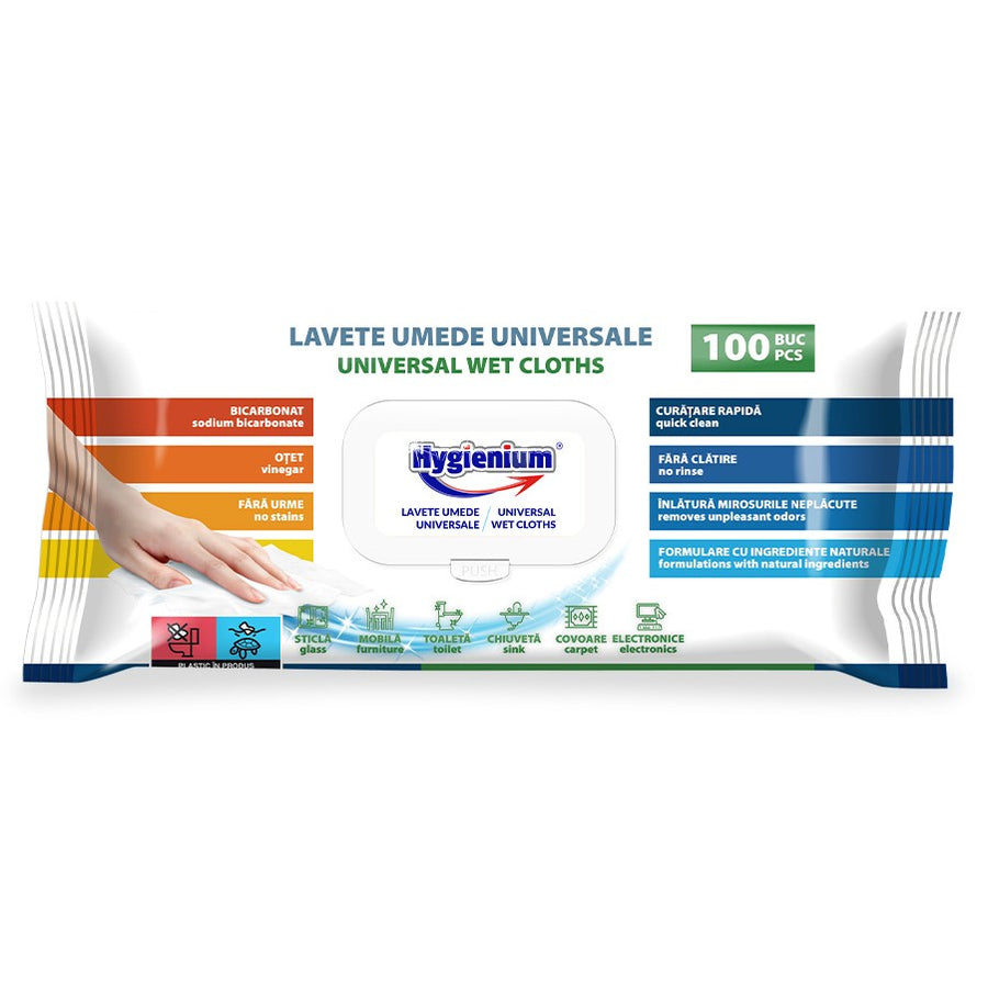 Șervețele Umede cu Oțet, 100 Bucăți, Pentru Curățare 6 pcs pe bax.Comanda minima 6 buc