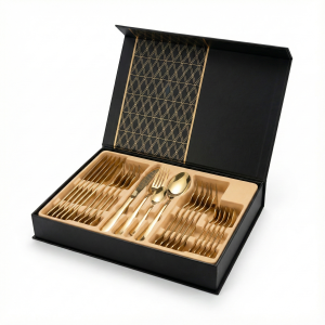 Set tacâmuri engross, culoare auriu, compartimentat