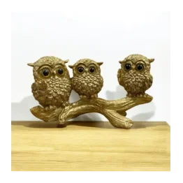 Decorațiune Engros din rășină, trei bufnite, 17 cm