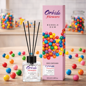 Odorizant de camera cu betisoare, Orhide Flowers, Bubble Gum, 100ml