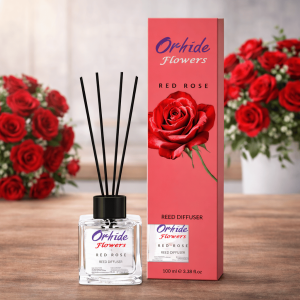 Odorizant de camera cu betisoare, Orhide Flowers, Trandafir, 100ml
